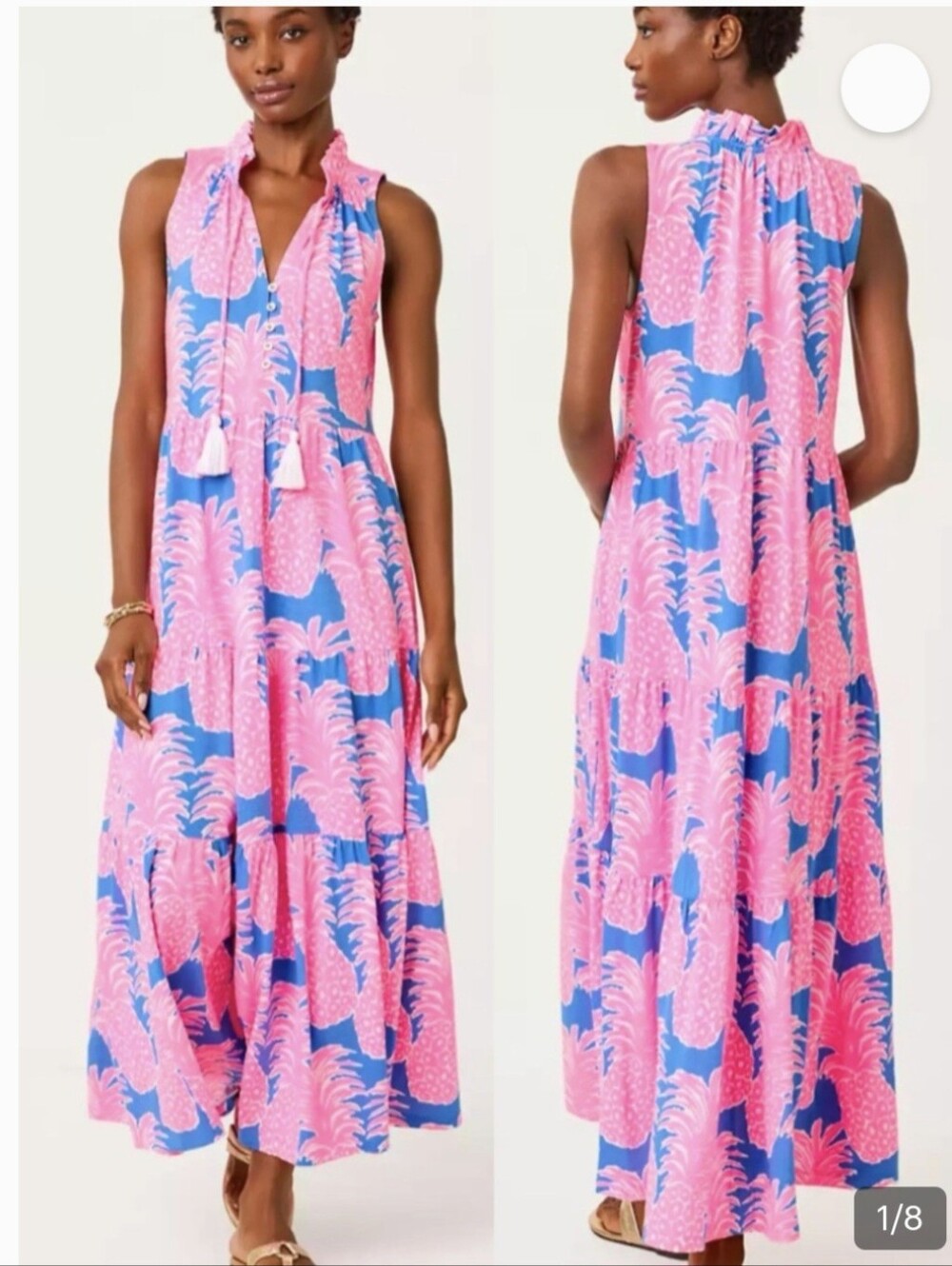 New With Tags Lilly Pulitzer Malone Maxi Dress Blue Haven Little Flamenco